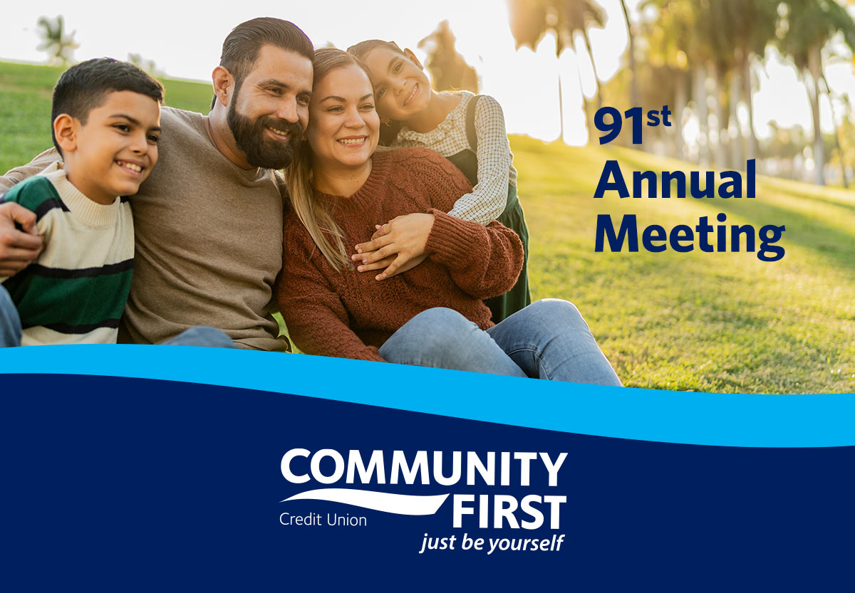 Family smiling community first credit union 91st annual meeting