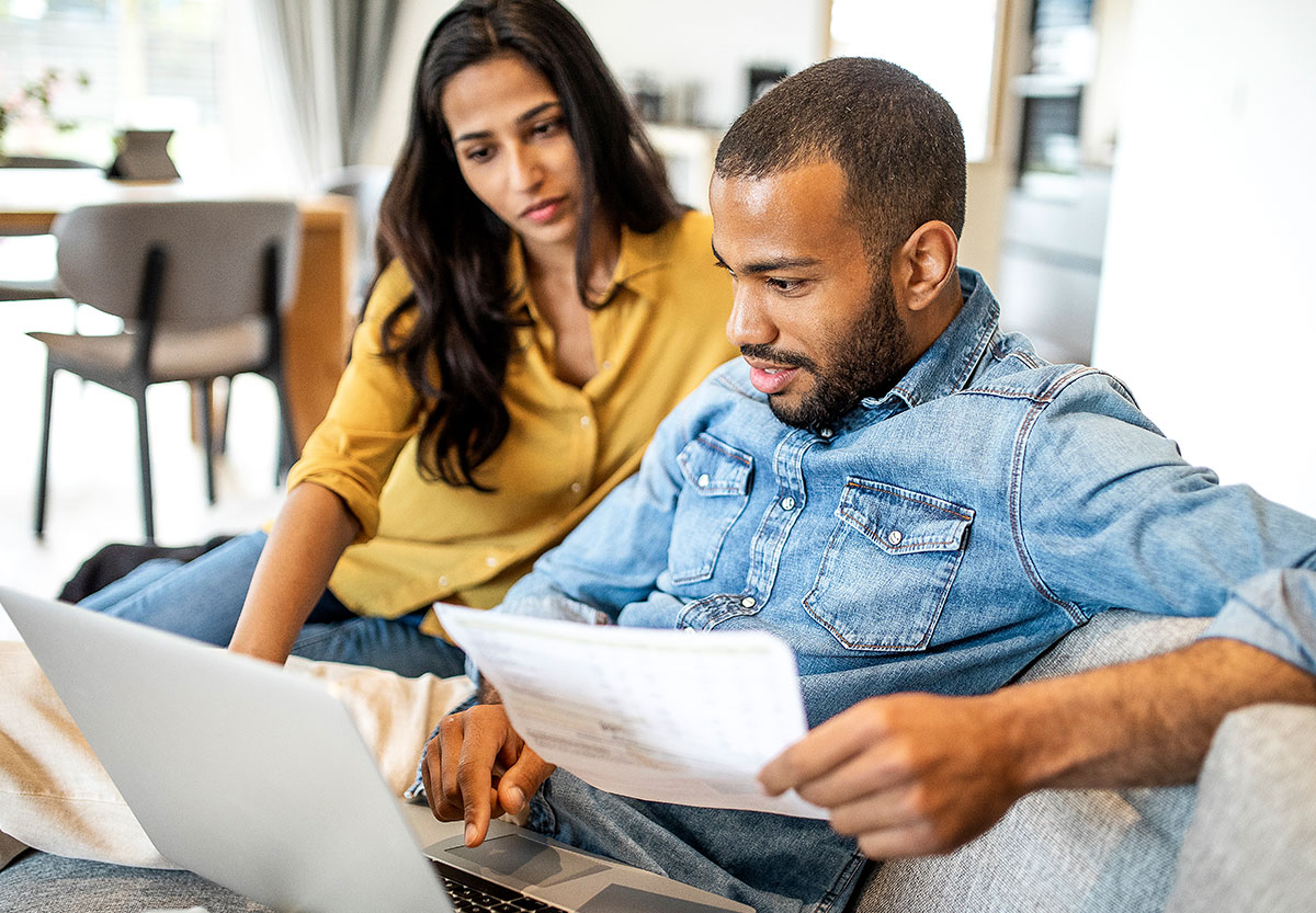 couple reviewing documents