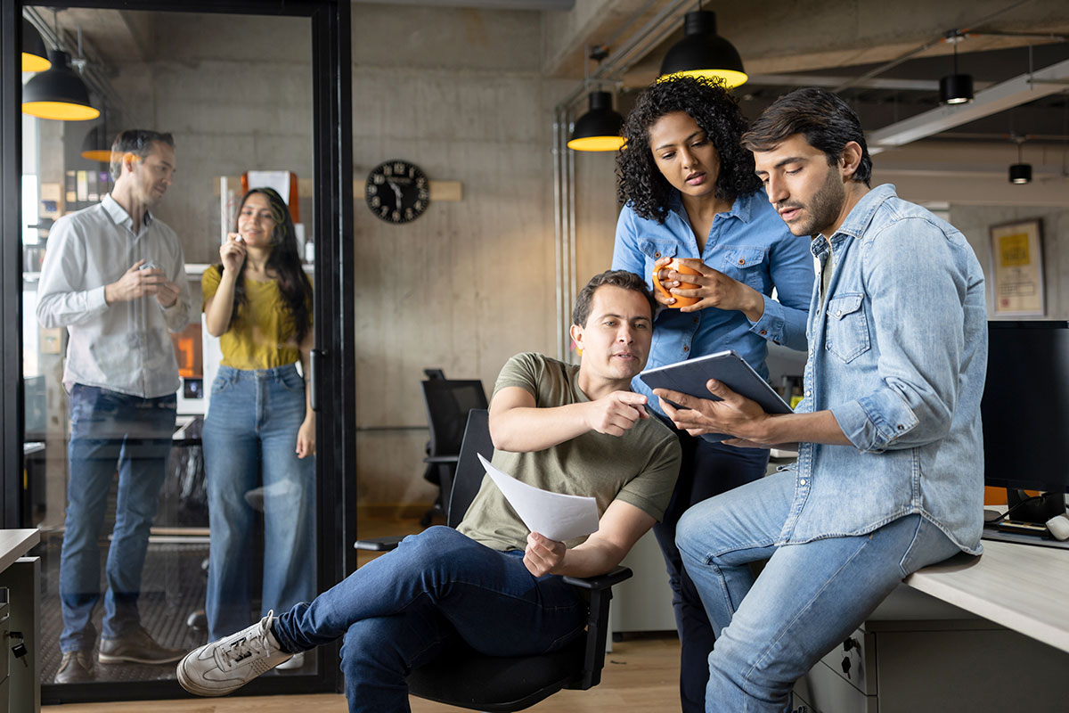 Young Business Owners Analyzing Information