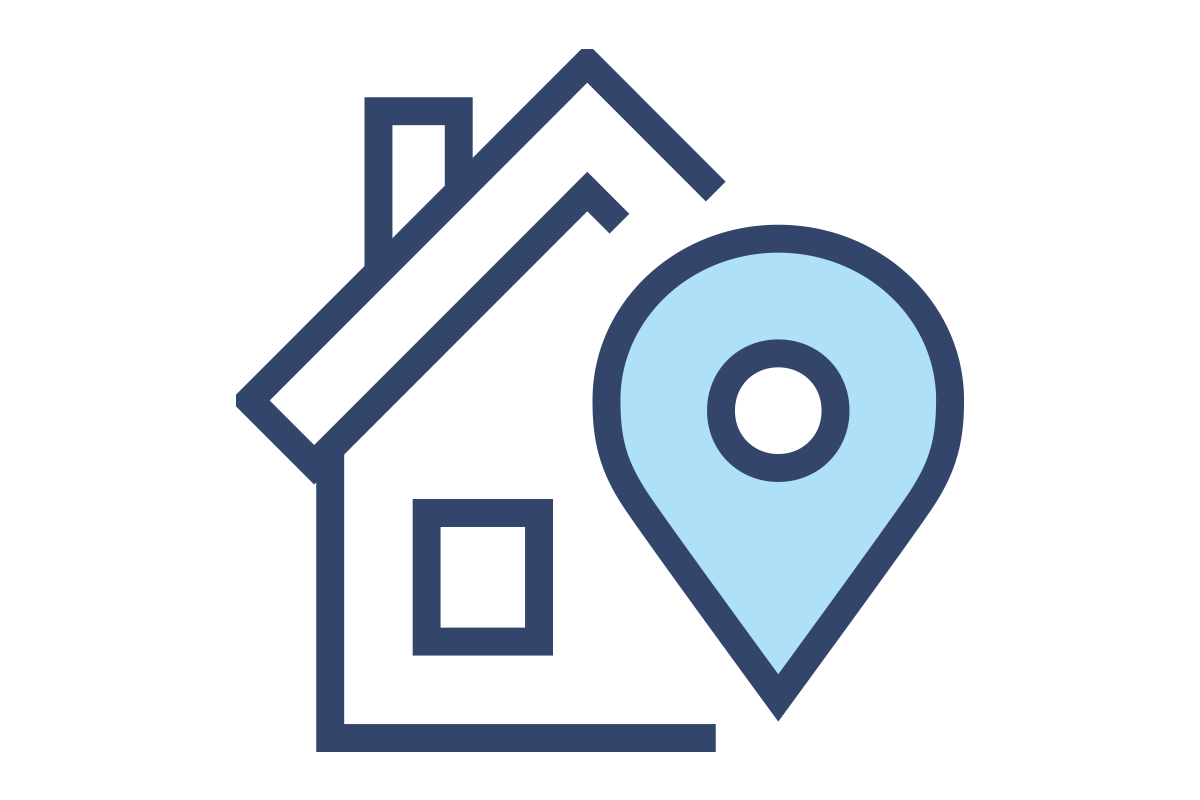 Icon House with Location Pin