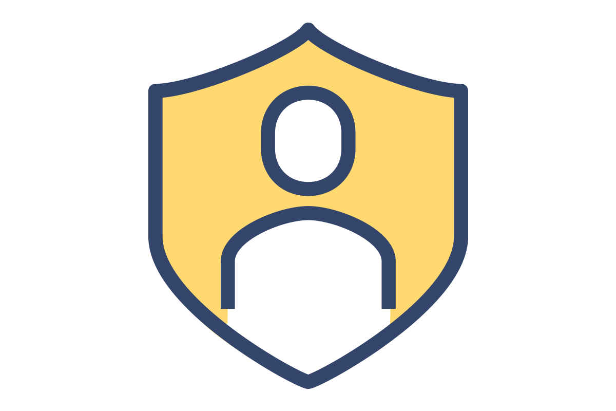 Icon Person in Shield Shape