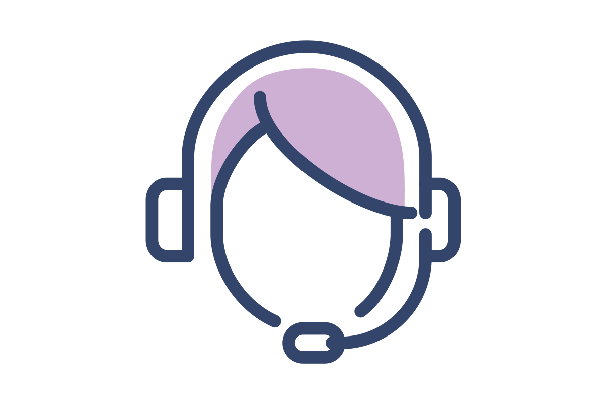 Icon call center person with headset