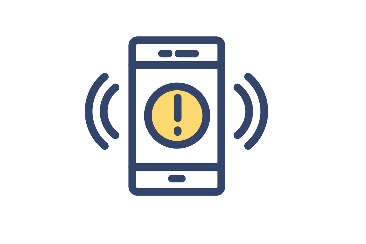 Icon - mobile phone with alert