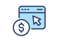 Computer Window with Mouse Next to Coin Icon