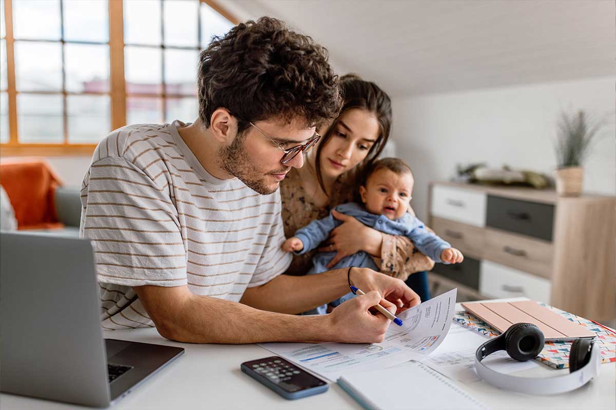 Parents with Baby and Checklist